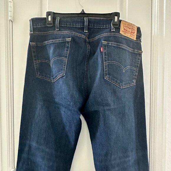 Levis 505 Regular Fit Straight Leg Jeans W38 L30 Dark Wash Denim Mens - Picture 7 of 7